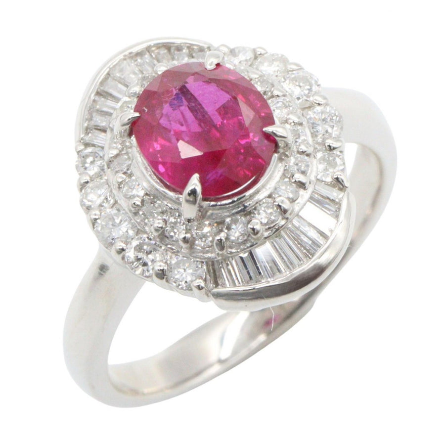 Jewelry Ruby Diamond Ring Platinum