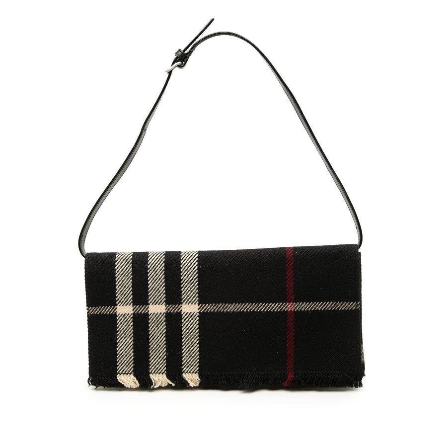 Burberry Exploded Check Wool Fringe