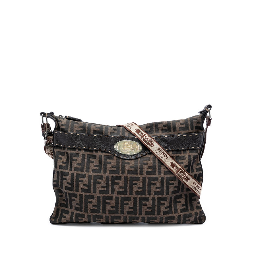 Fendi Zucca Canvas Selleria Crossbody