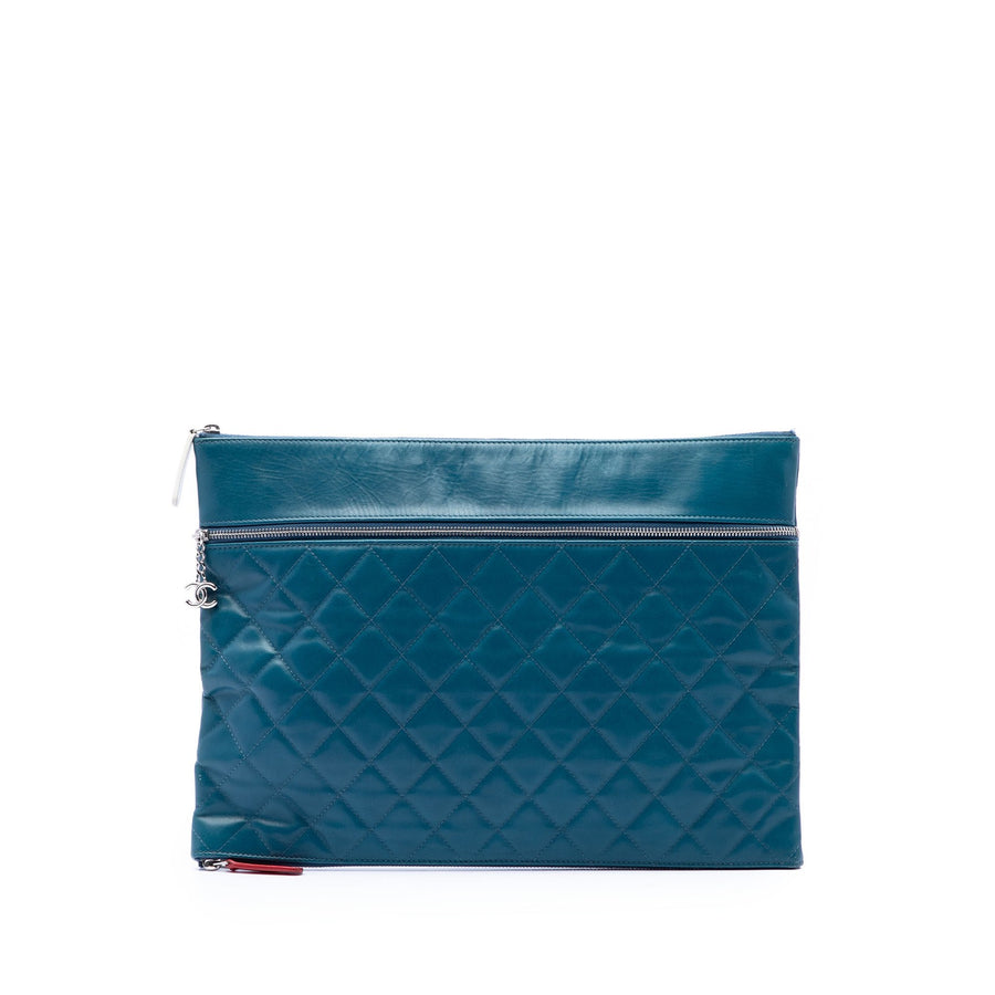 Chanel Cc Quilted Lambskin Multi Zip