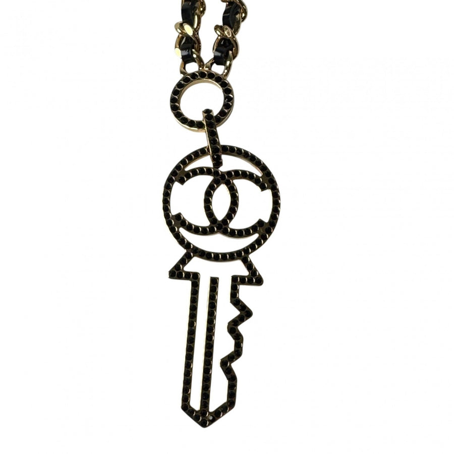 Chanel Cc Logo Key Pendant Necklace