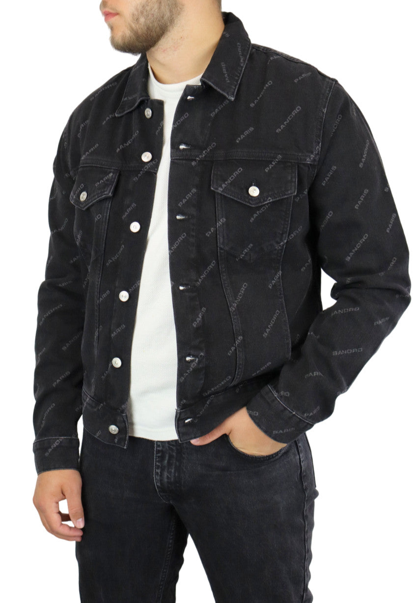 Sandro Diagonal Denim Jacket Men's Xl