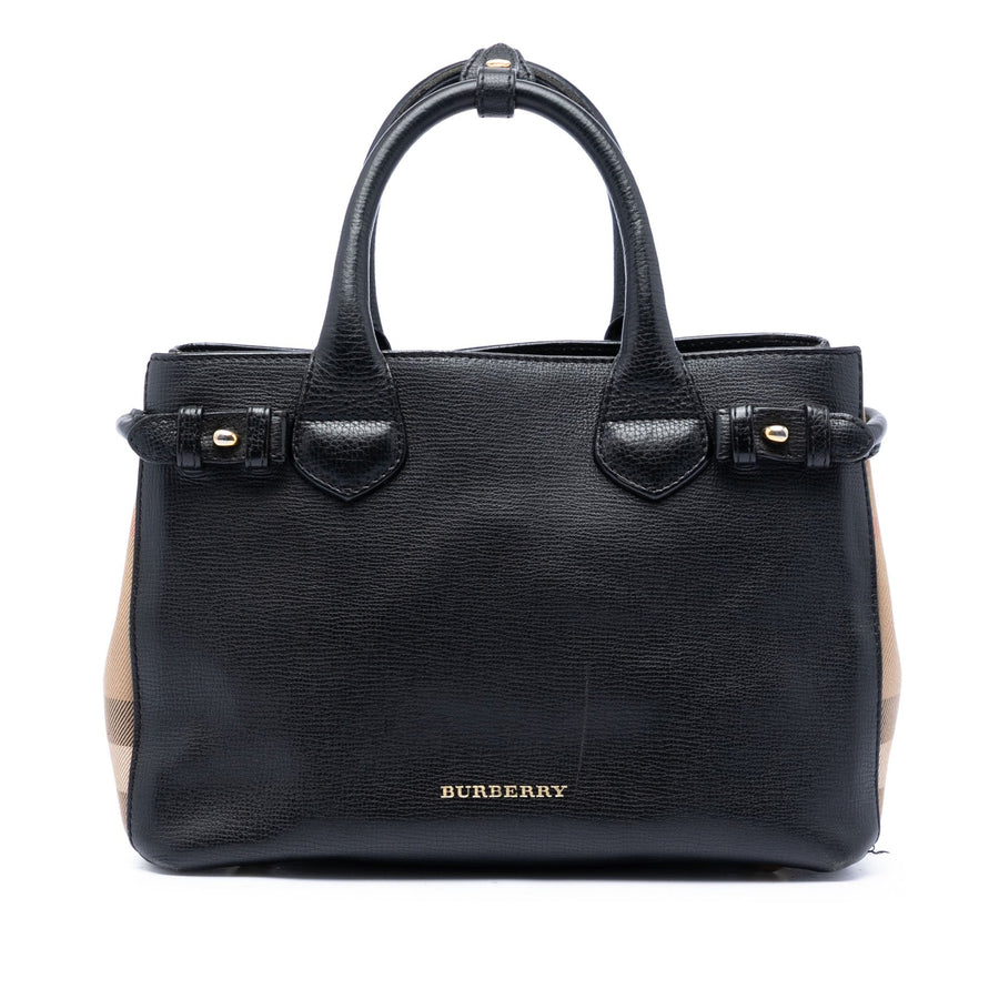 Burberry Small House Check And Leather