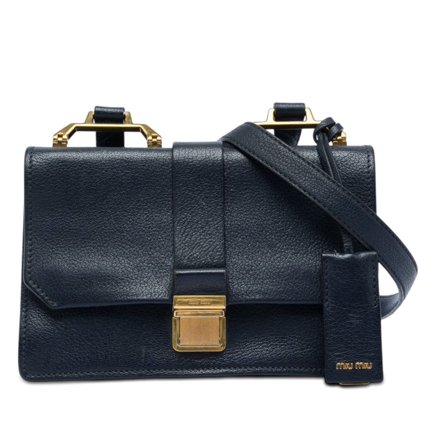 Miu Goatskin Madras Crossbody