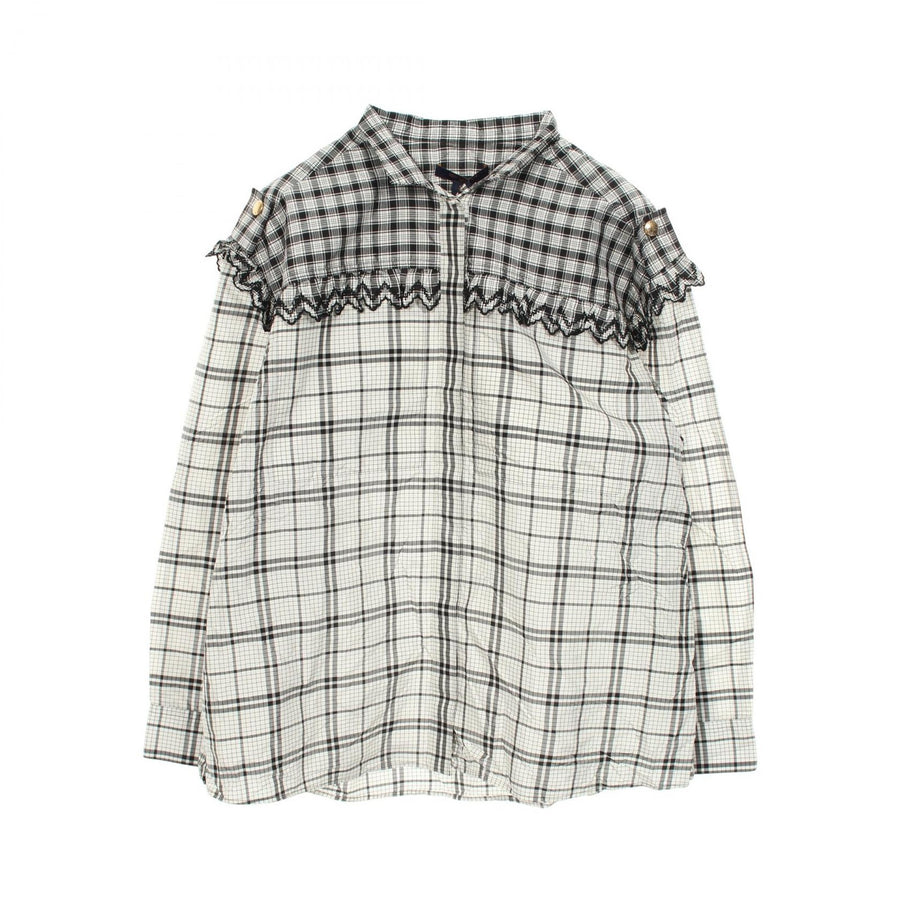 Louis Vuitton Stand Collar Check Ruffle