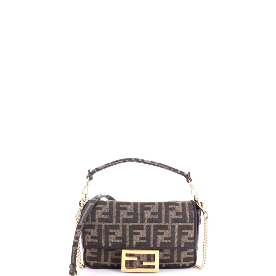 Fendi Baguette Nm Bag Zucca Canvas Mini
