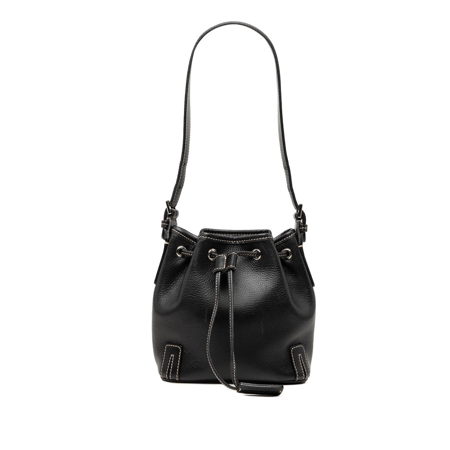 Burberry Leather Drawstring Bucket Bag
