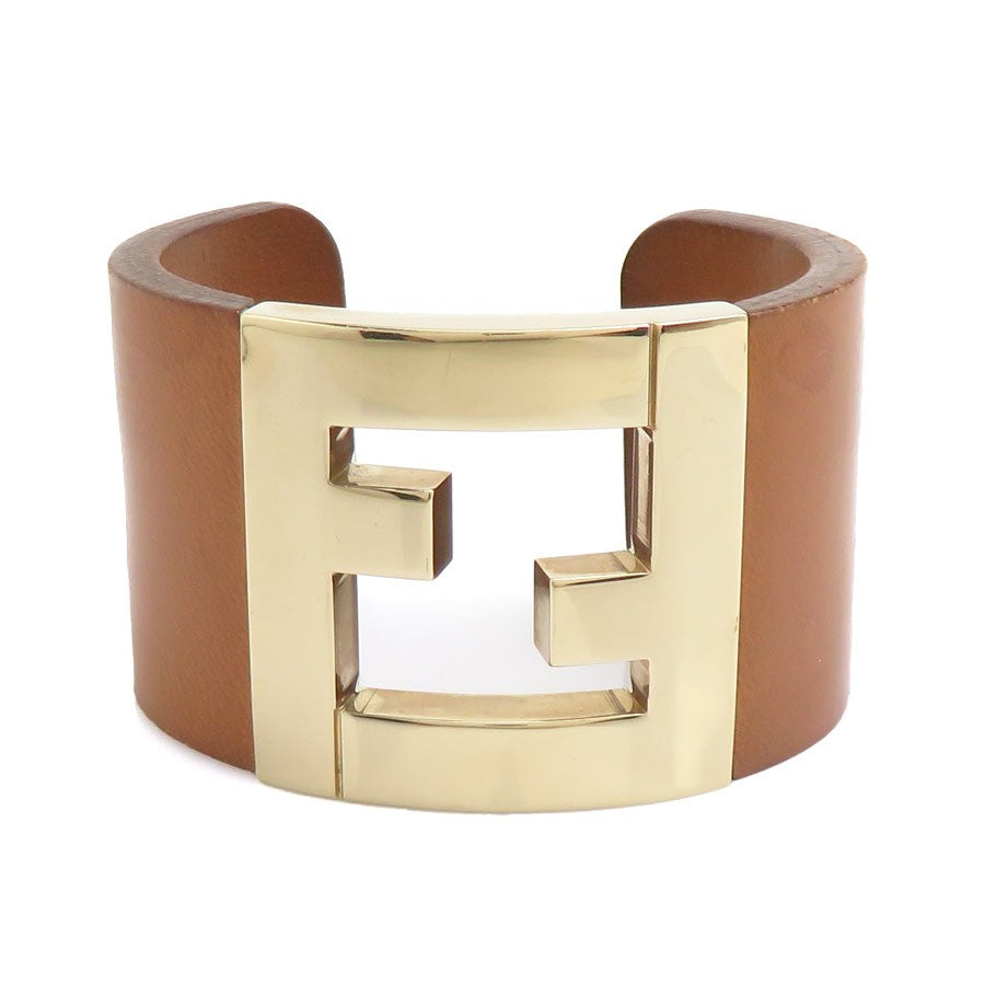 Fendi Bangle Bracelet Brown/Gold