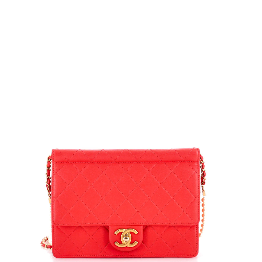 Chanel Pearl Chain Flap Bag Quilted