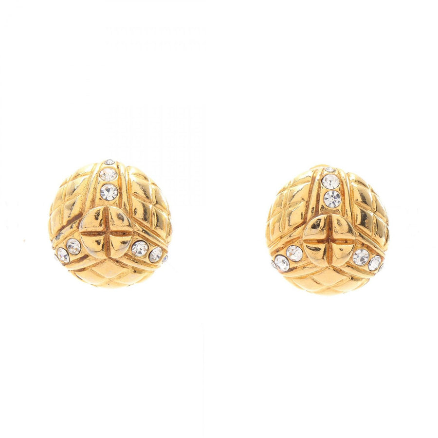 Chanel Matelasse Circle Round Earrings