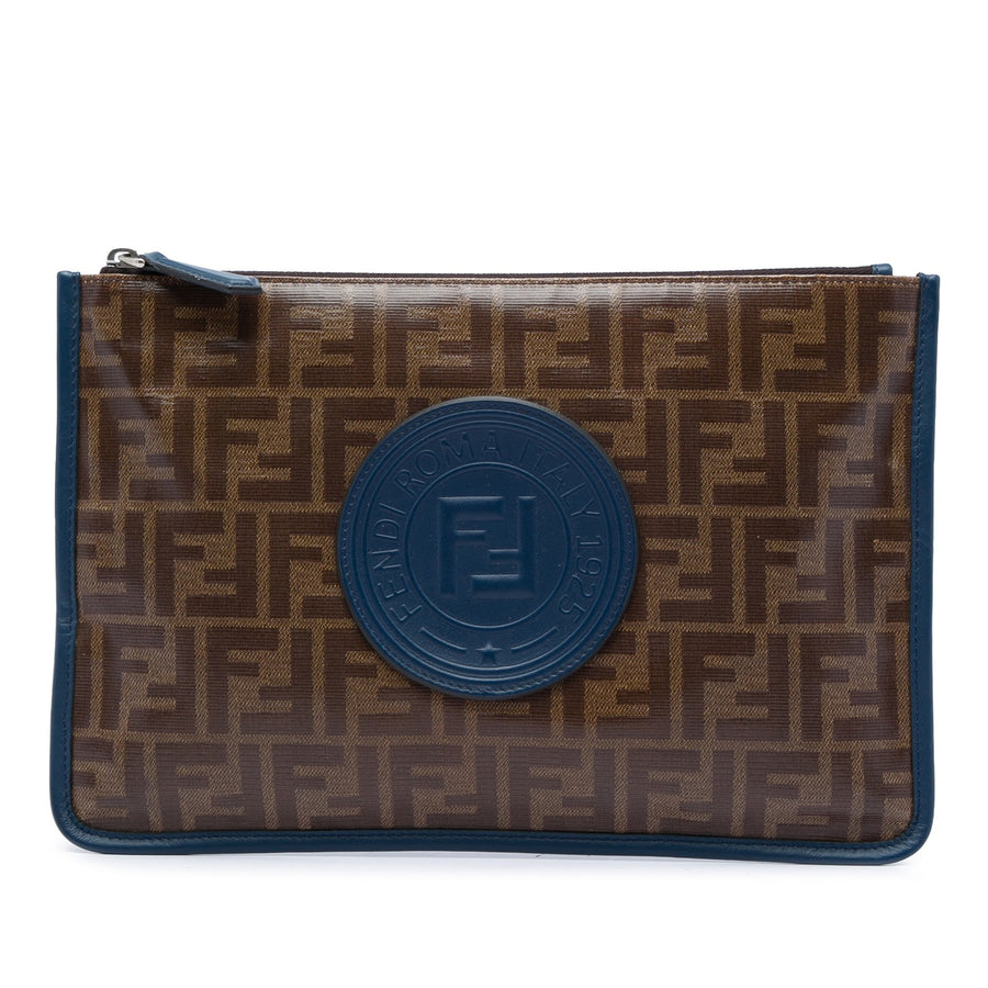 Fendi Zucca Coated Canvas Clutch Pre-