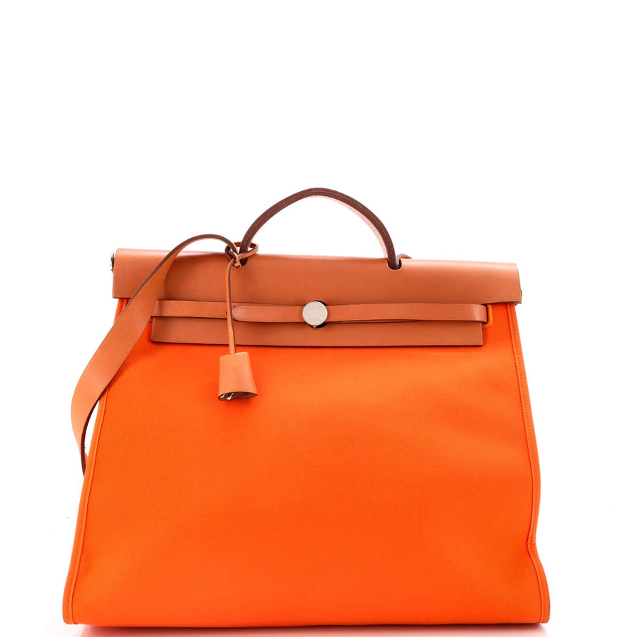 Hermes Herbag Zip Leather And Toile 39