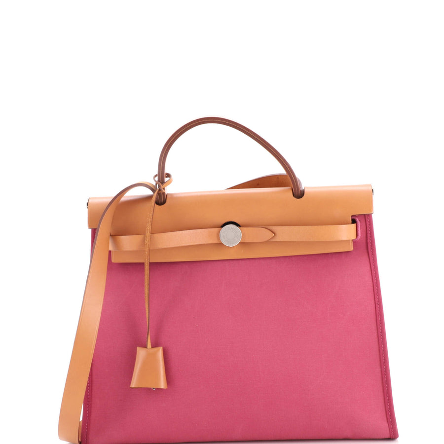 Hermes Herbag Zip Leather And Toile 31