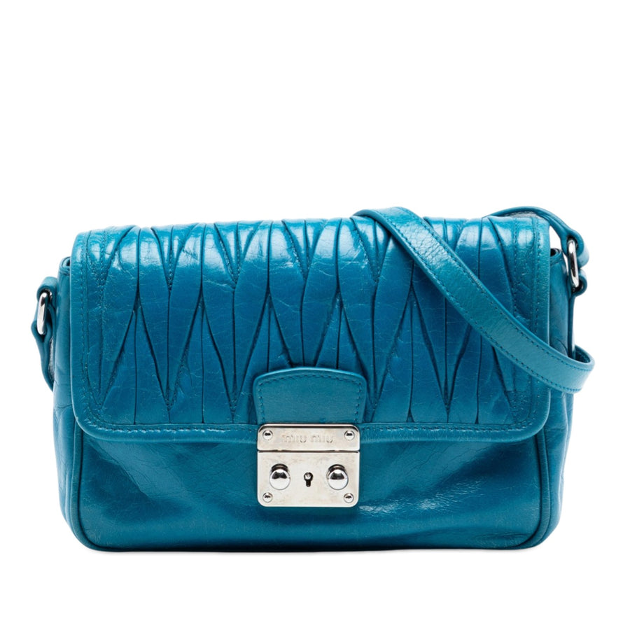 Miu Matelasse Lambskin Flap