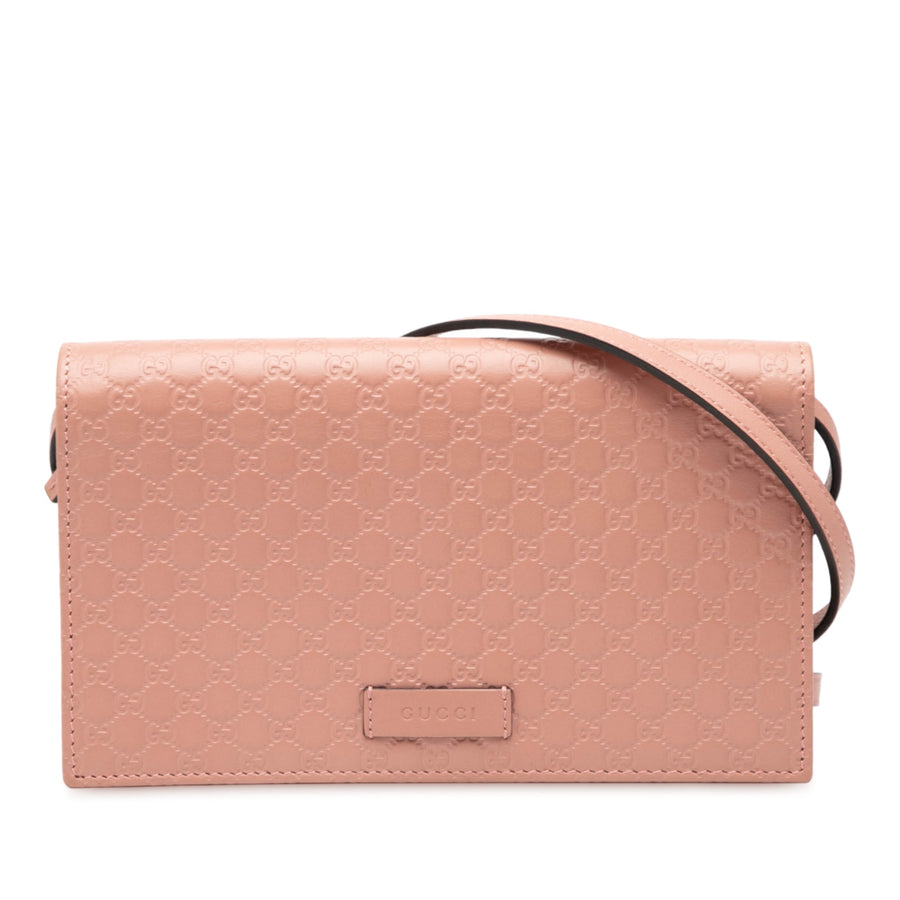 Wallet On Strap Microguccissima Leather