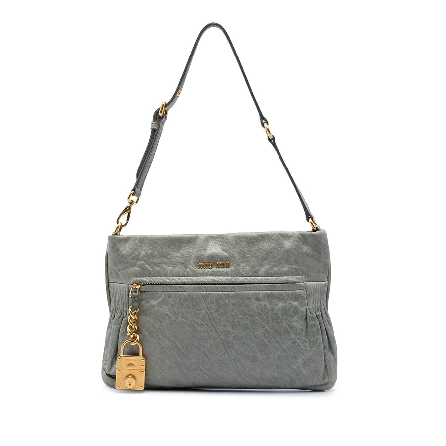 Miu Nappa Charm Shoulder Bag