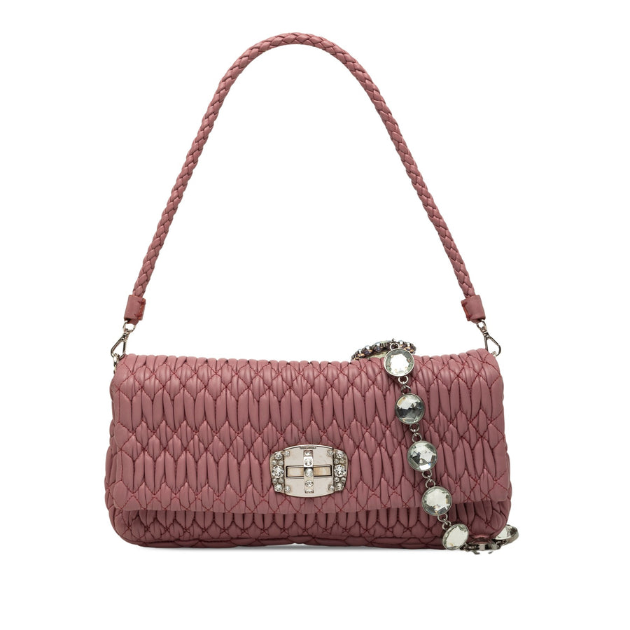 Miu Matelasse Nappa Crystal