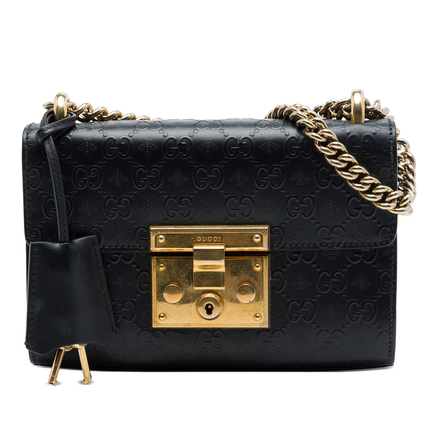 Gucci Small Ssima Bee Padlock Crossbody
