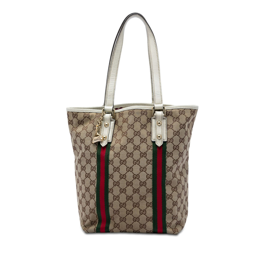 Gucci Gg Canvas Web Jolicoeur Tote Pre-