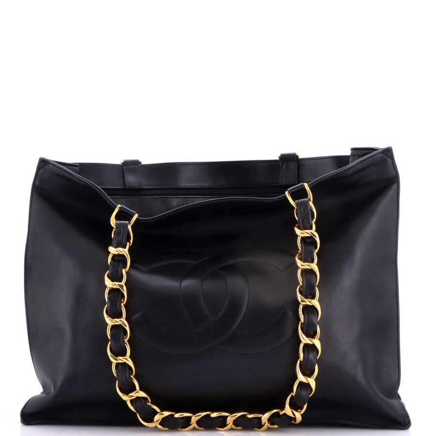Chanel Vintage Cc Chain Tote Lambskin Xl