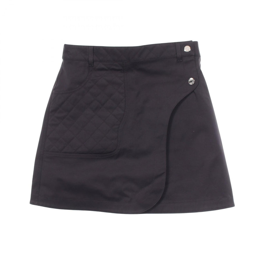 Hermes Sellier Button Quilted Mini Skirt