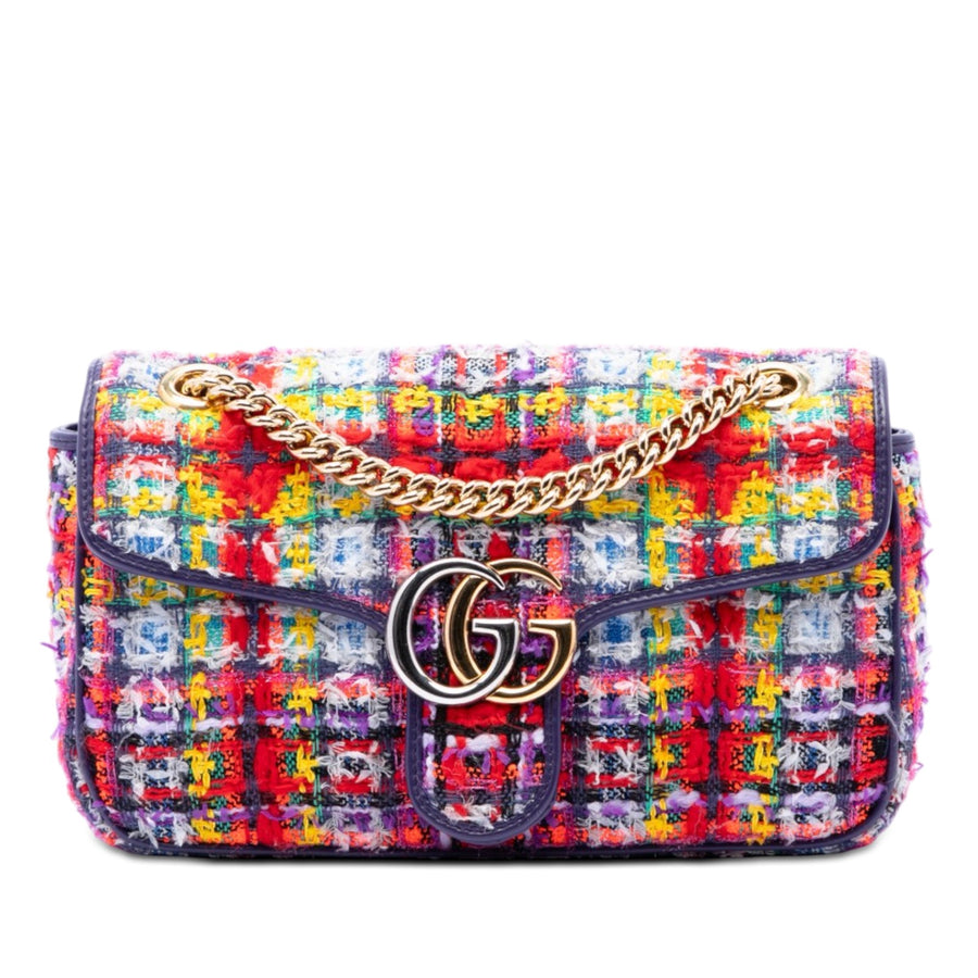 Gucci Medium Gg Marmont Tweed Shoulder