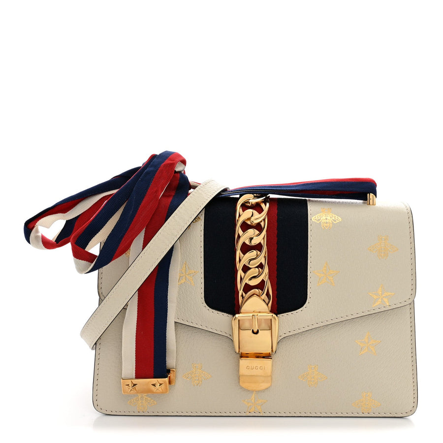 Gucci Textured Calfskin Bee Star Print