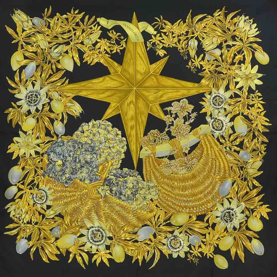Hermes Carre 90 Passiflores Scarf