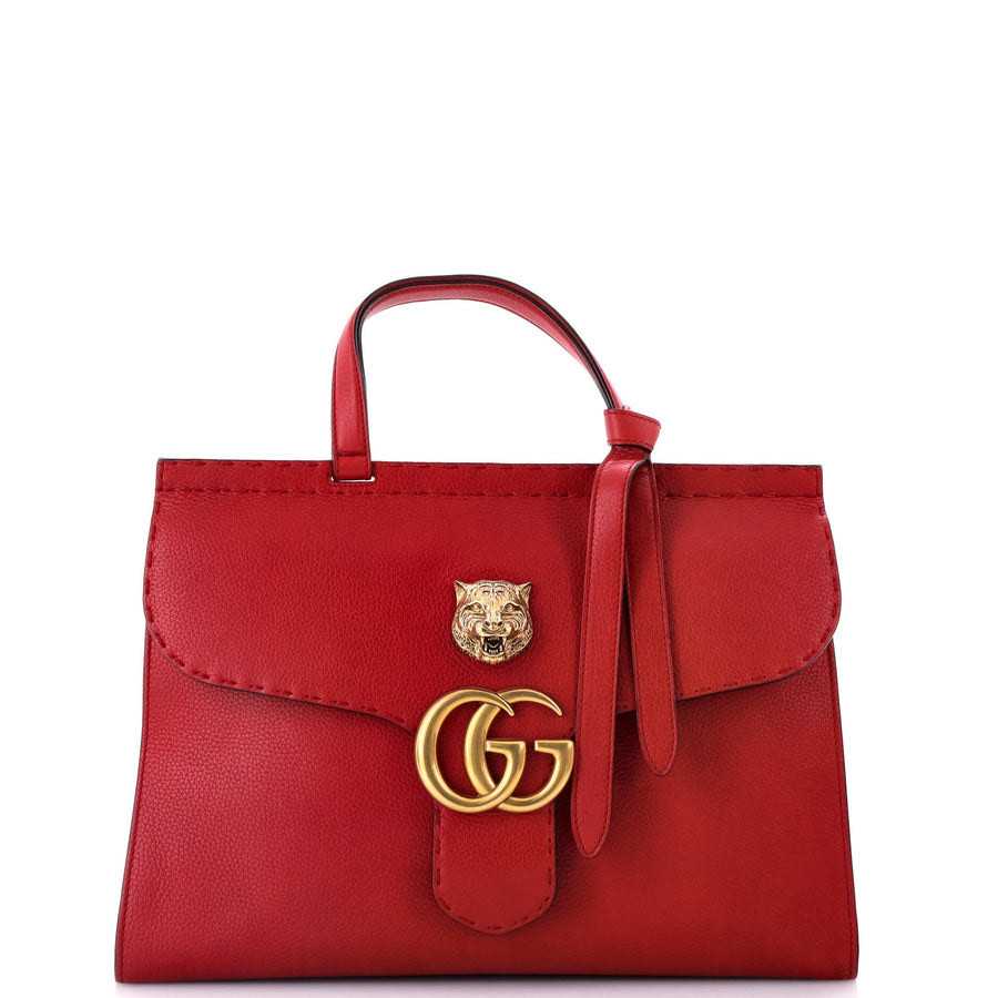 Gucci Gg Marmont Animalier Top Handle