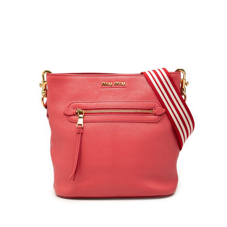 Miu Goatskin Madras Crossbody