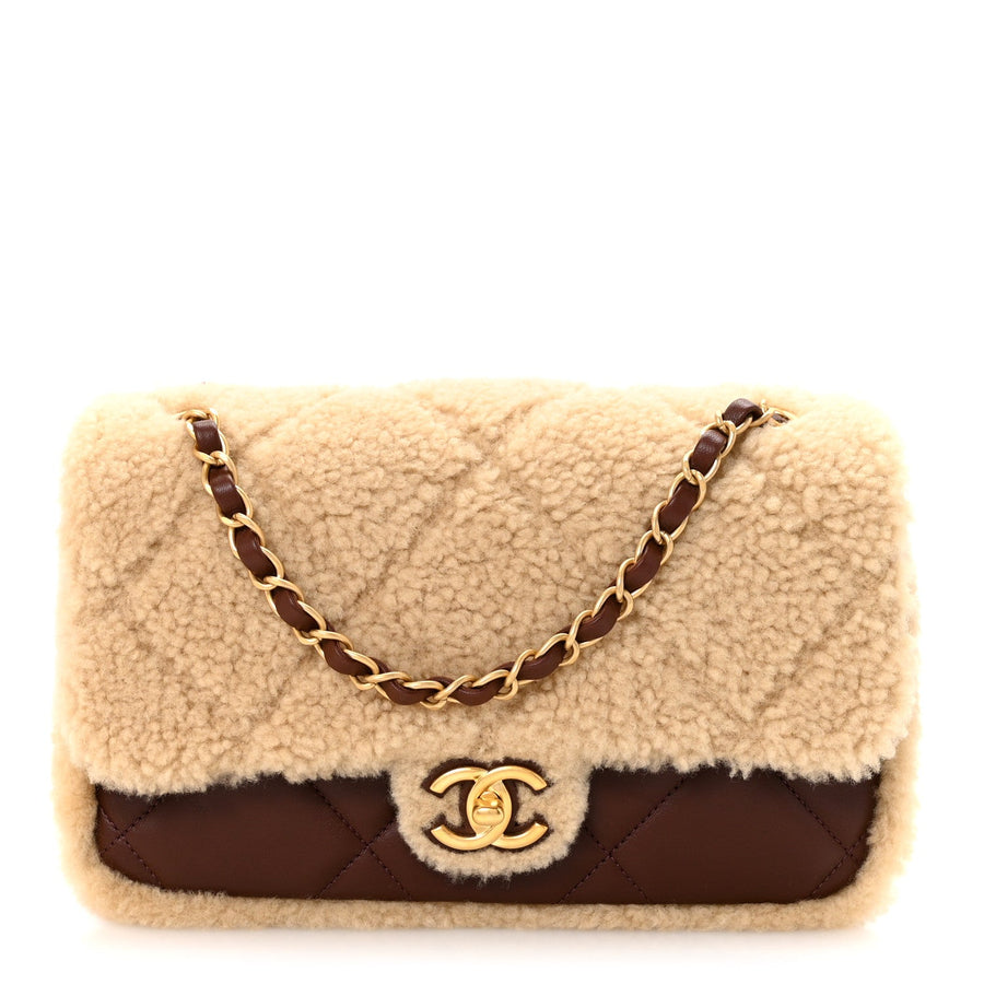 Chanel Shearling Lambskin Quilted Furry