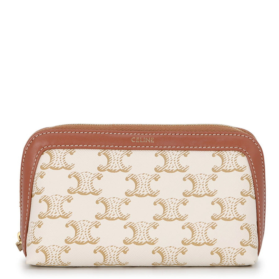 Celine Zip Around Chain Clutch Triomphe