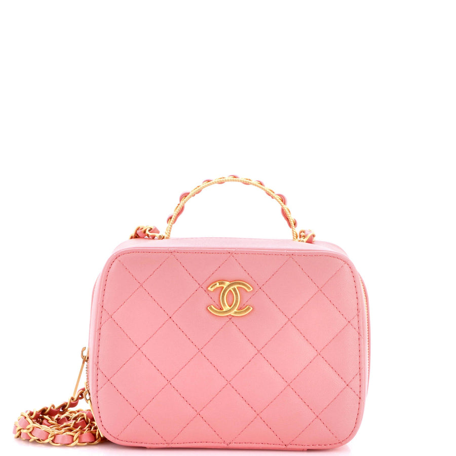 Chanel Cc Chain Handle Zip Around Vanity