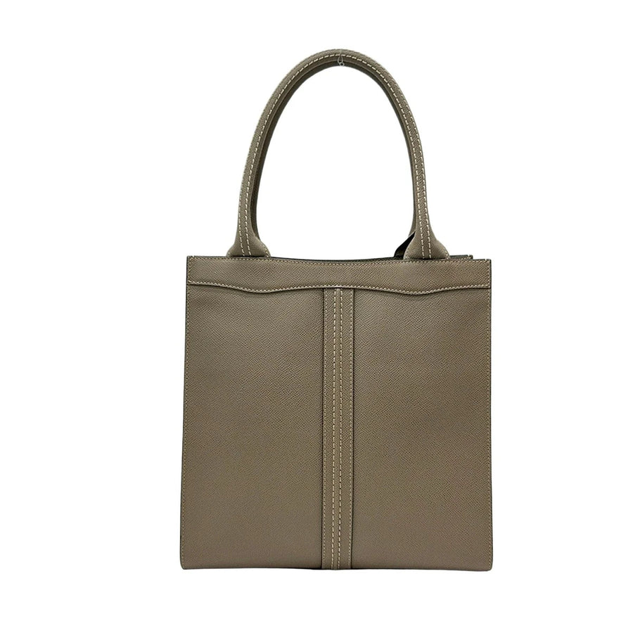 Valextra Small Punch Gray Beige Leather