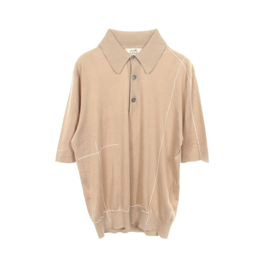 Hermes Polo Shirt Tops Cotton Beige