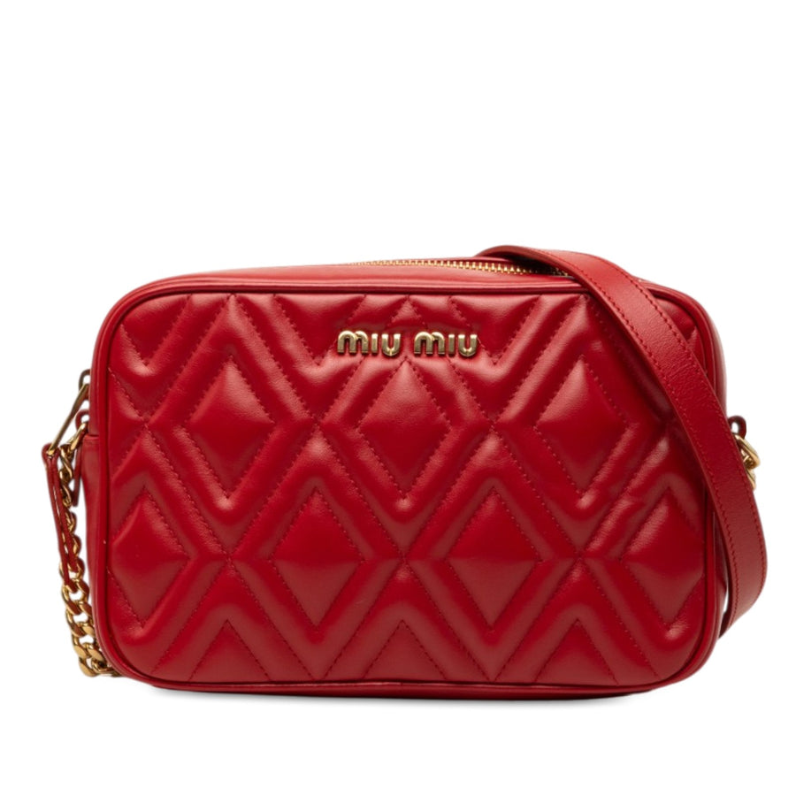 Miu Matelasse Nappa Chain Camera