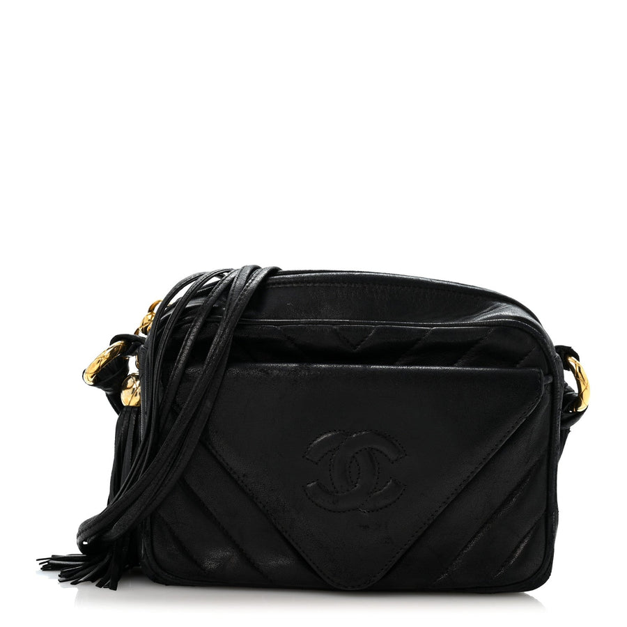 Chanel Lambskin Chevron Quilted Tassel
