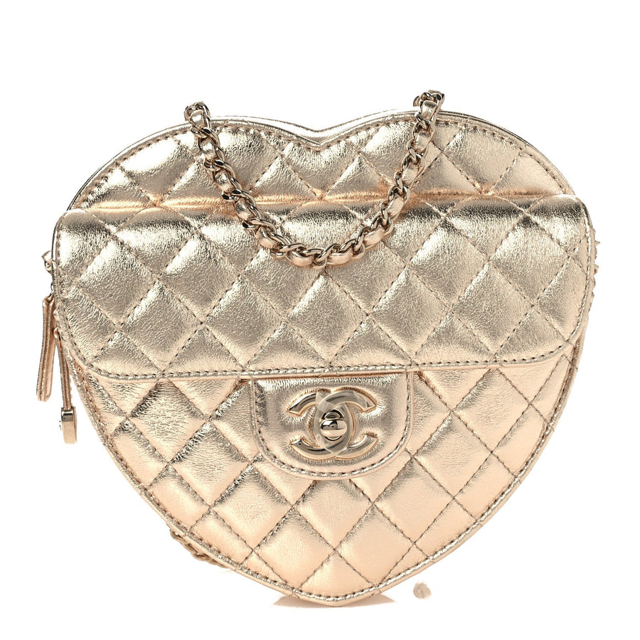 Chanel Metallic Lambskin Quilted Cc In