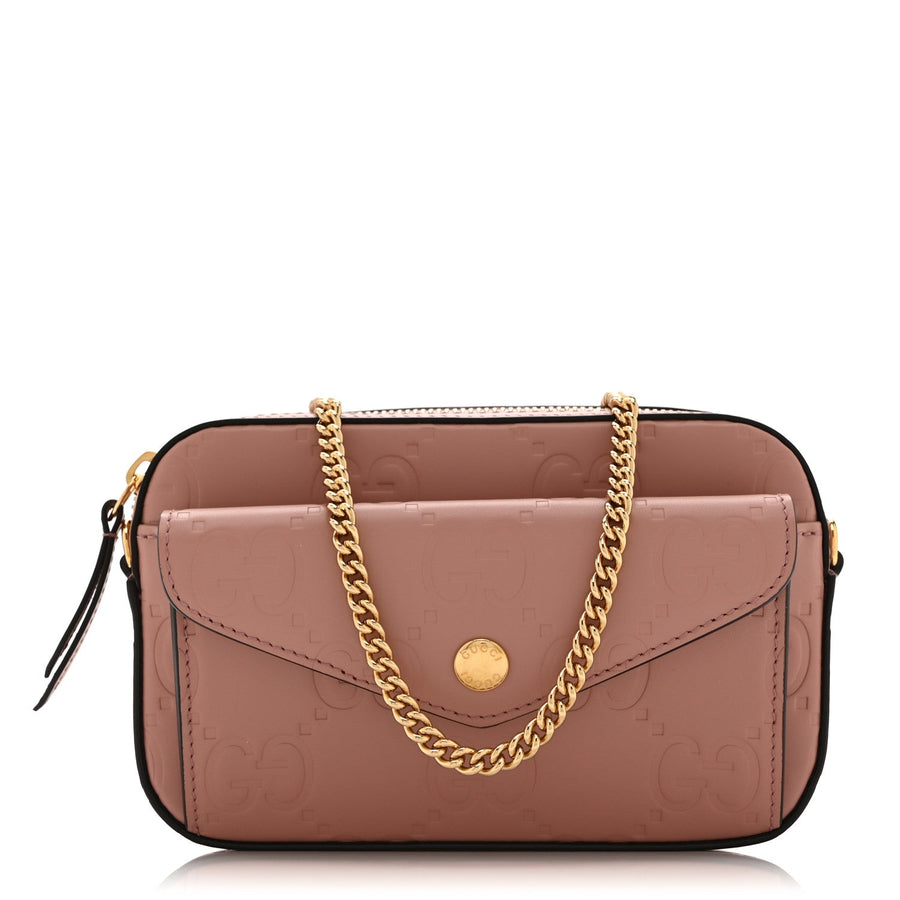 Gucci Calfskin Gg Super Mini Debossed