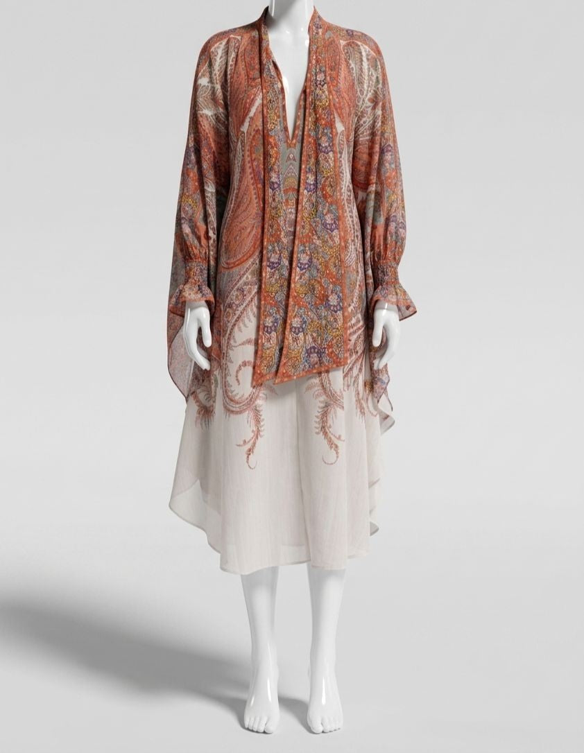 Zimmermann Women's Red Paisley Tie-Neck