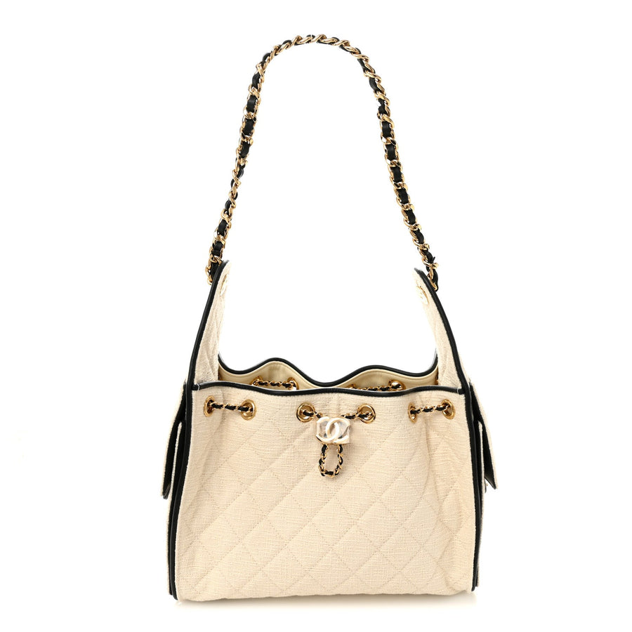 Canvas Calfskin Quilted Small Chanel 25