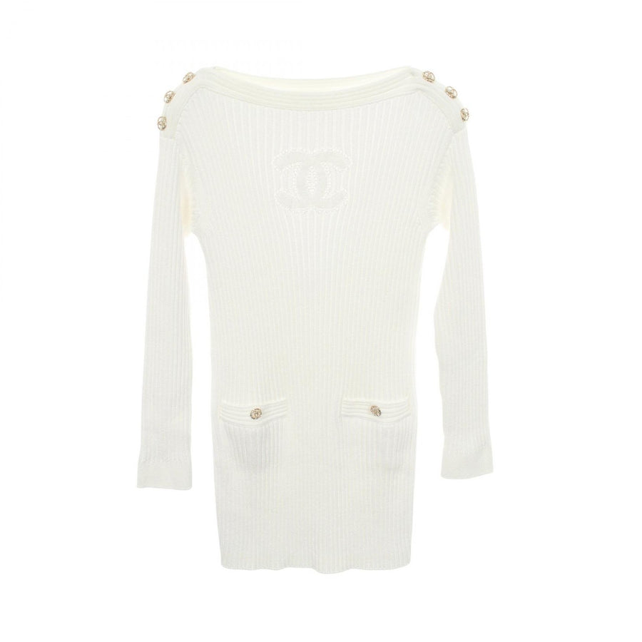Chanel Coco Mark Shoulder Button Ribbed