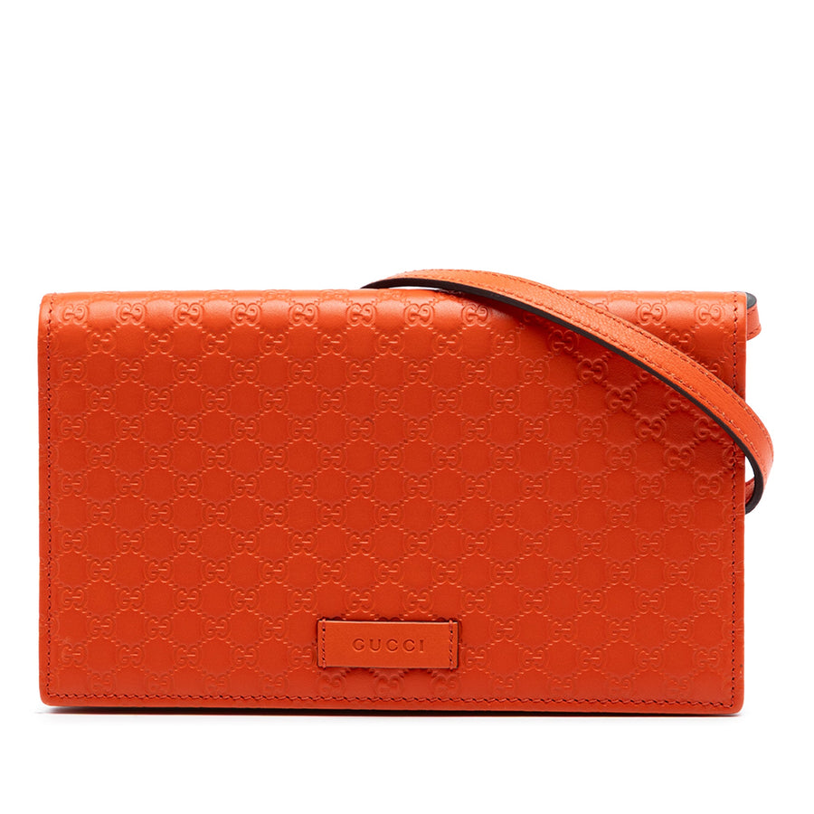 Wallet On Strap Microguccissima Leather