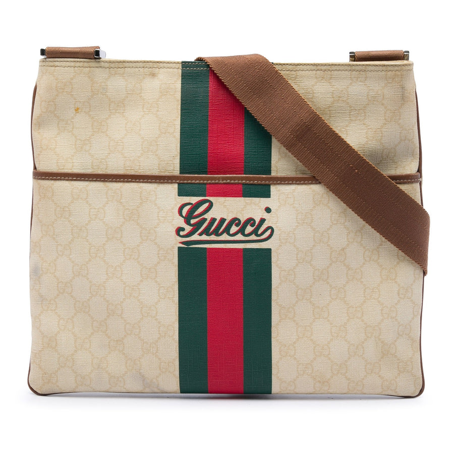 Gucci Gg Supreme Web Logo Crossbody Pre-