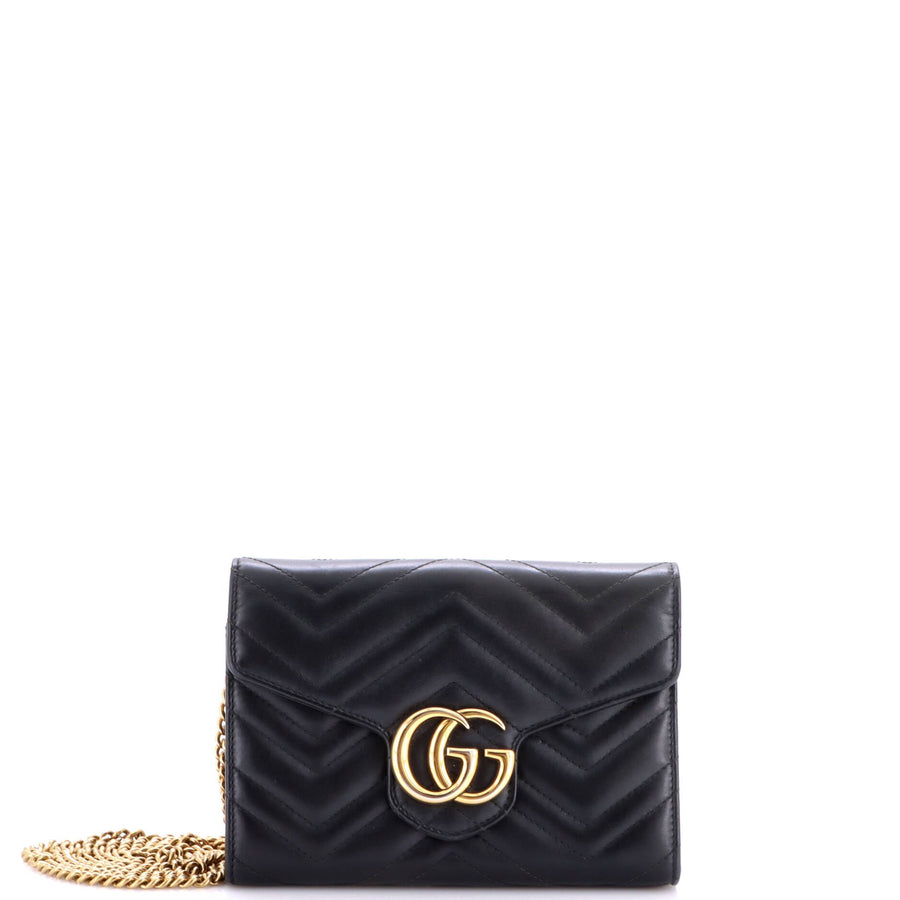 Gucci Gg Marmont Chain Wallet Matelasse