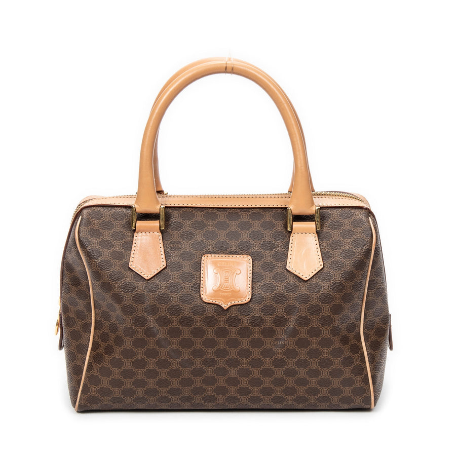 Celine Boston Bag Triomphe Coated Canvas