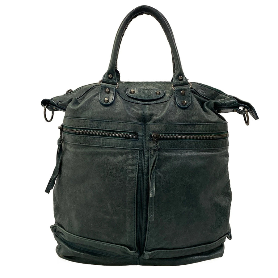 Balenciaga Dark Green Leather Handbag