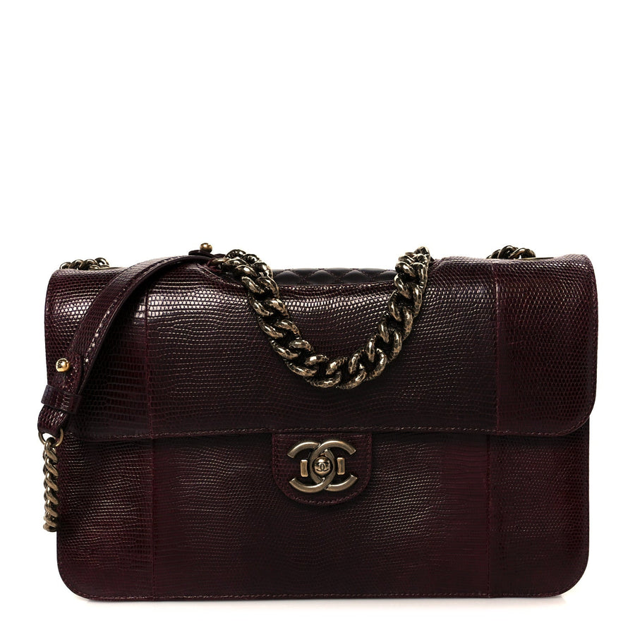 Chanel Lizard Lambskin Quilted Large