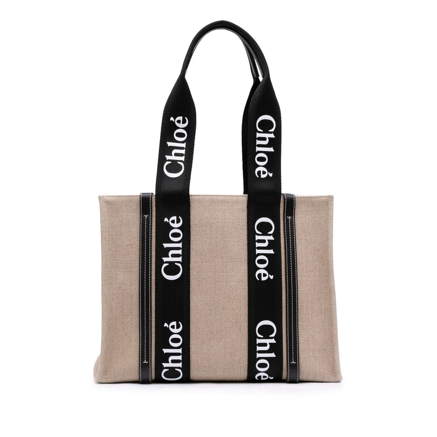 Chloé Medium Canvas Woody Tote Pre-Loved