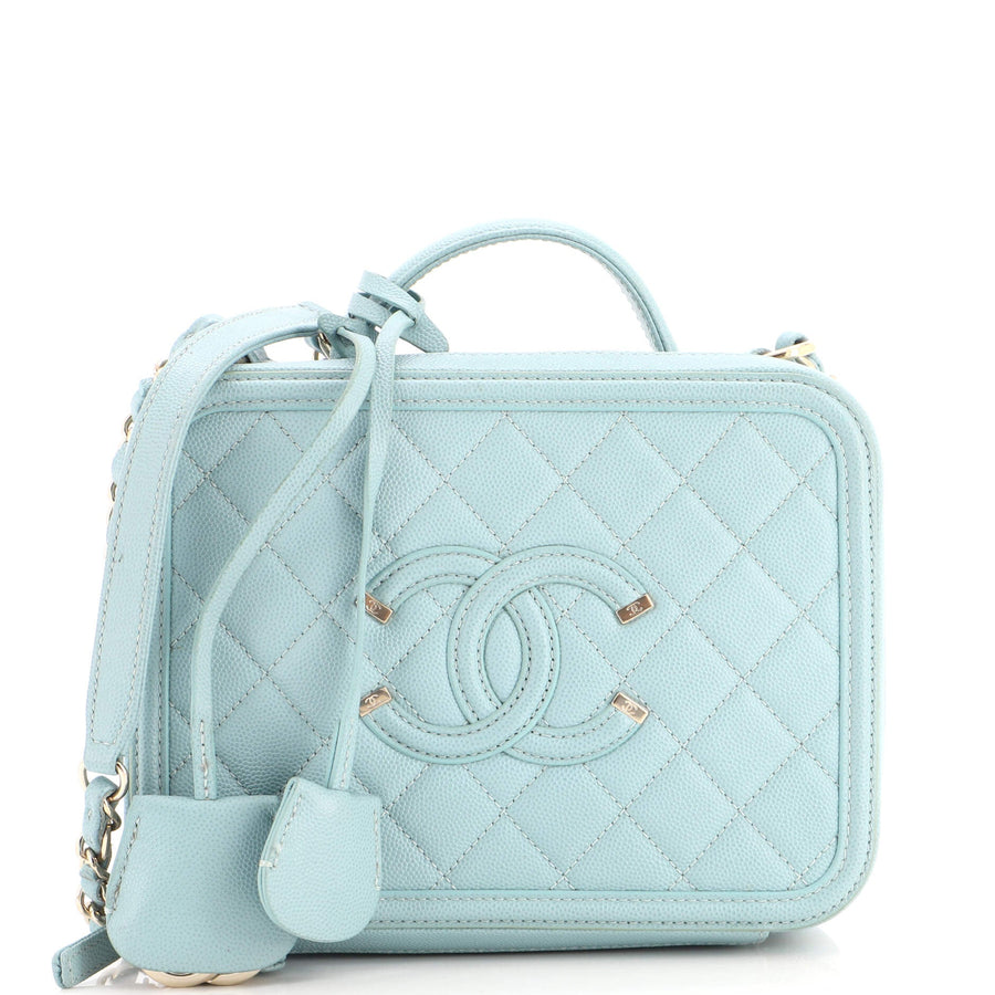 Chanel Filigree Vanity Case Quilted